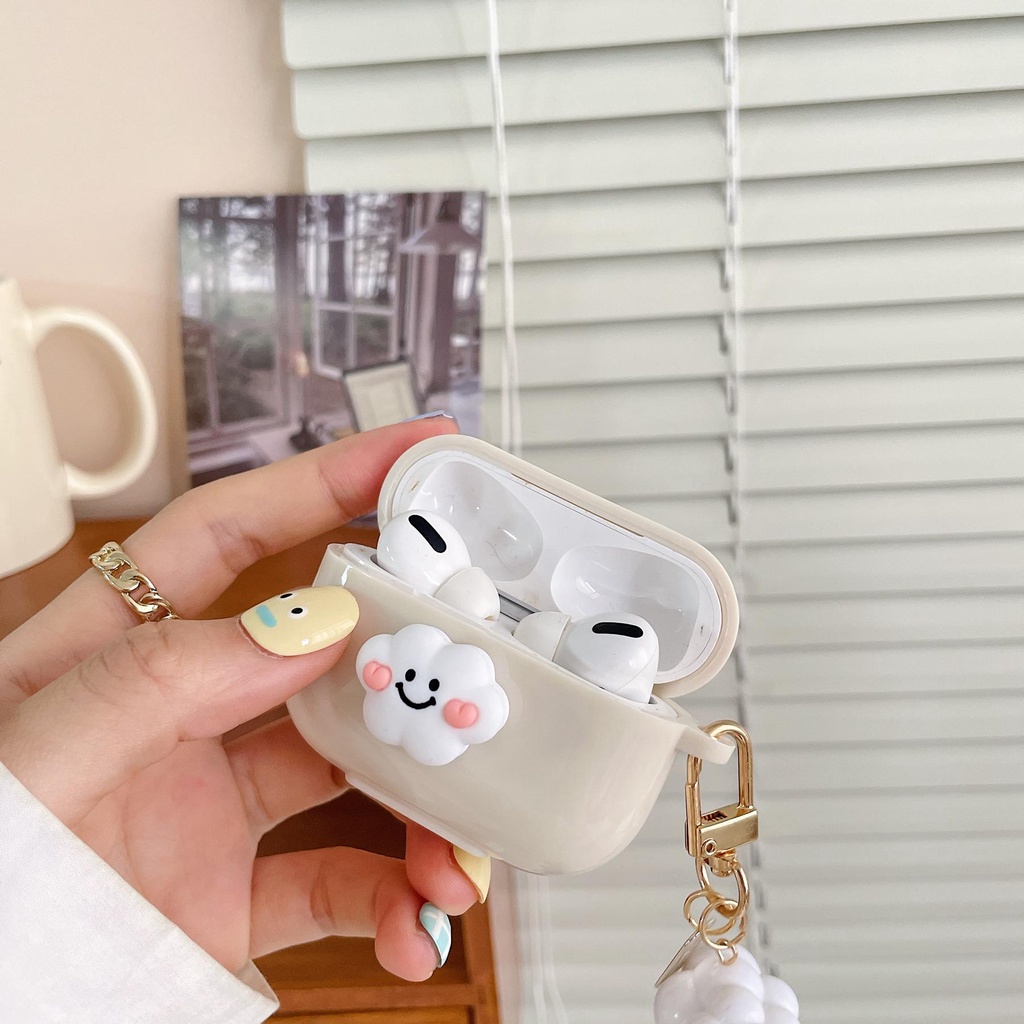 Vỏ Bảo Vệ Hộp Sạc Tai Nghe Bluetooth Không Dây AirPods Pro 1 / 2 3 2021 gen3 Bằng Silicon tpu Mềm Hình Đám Mây 3D Dễ Thương