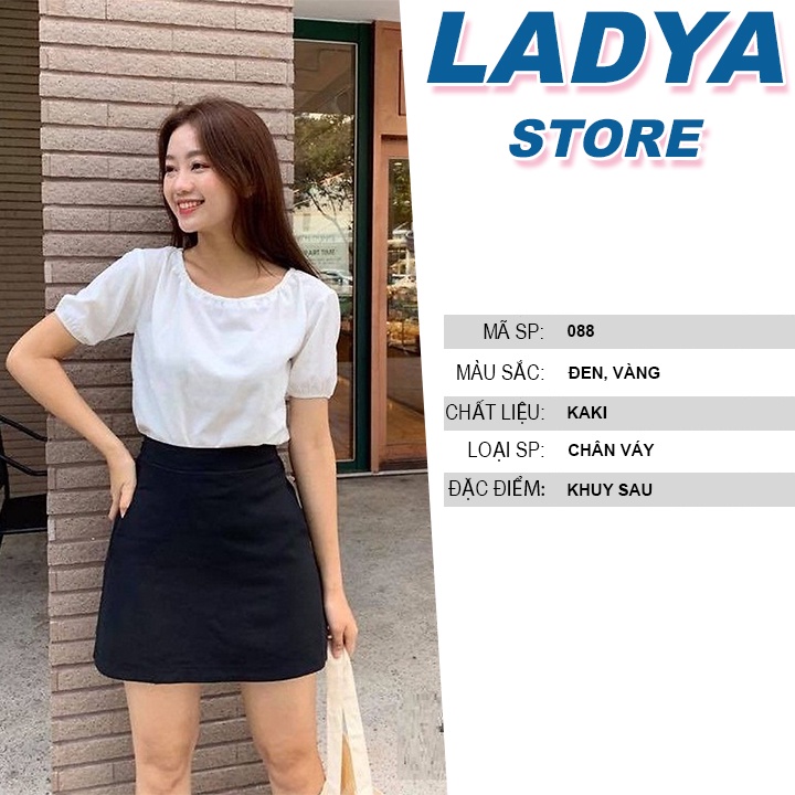 Chân váy chữ A midi dáng ngắn lưng cao có quần lót trong thời trang Ladya Store M088