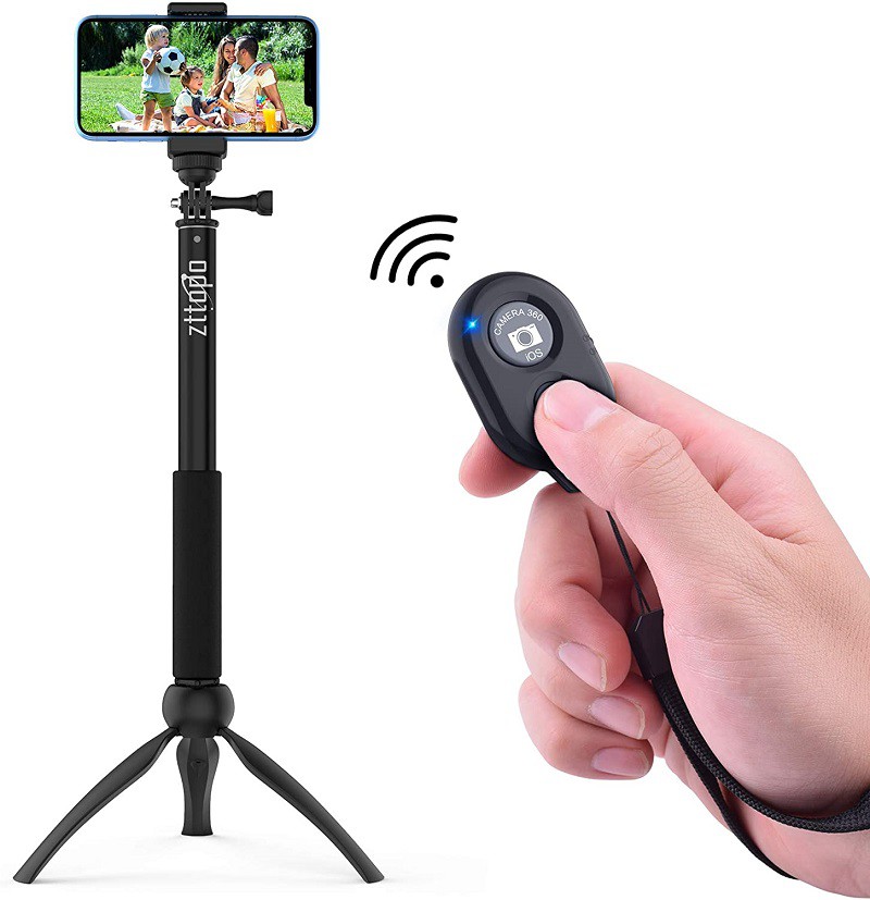 Gậy Chụp Ảnh Selfie Lammcou Có Nút Bấm Điều Khiển Từ Xa Cho Gopro Android Ios