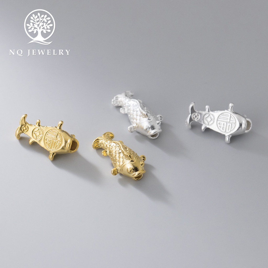 Charm bạc hình cá chép xỏ ngang - NQ Jewelry