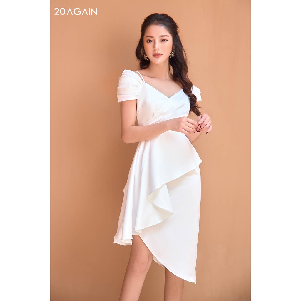 Đầm ôm dây trễ vai vạt chồng đi tiệc thanh lịch, tôn dáng 20AGAIN DOA1159 | BigBuy360 - bigbuy360.vn