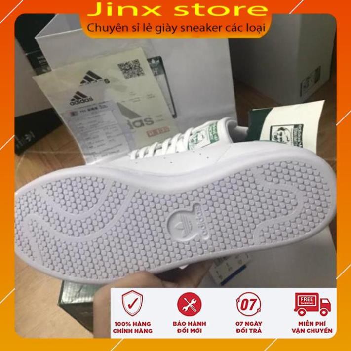 Giày thể thao sneaker stan smith màu trắng gót xanh full size, full bill box hàng 1:1 | BigBuy360 - bigbuy360.vn