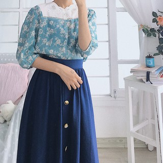 chân váy dài linen 3
