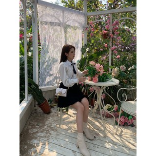 ÁO SƠ MI PHỐI REN KÈM NƠ