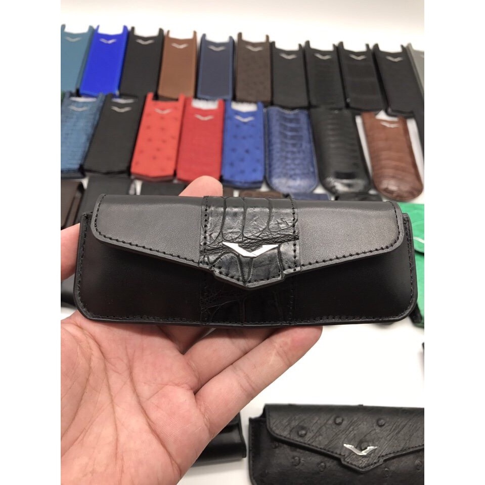 [Mã 11ELSALE hoàn 7% đơn 300K] Bao da đeo ngang da bò cho vertu signature S