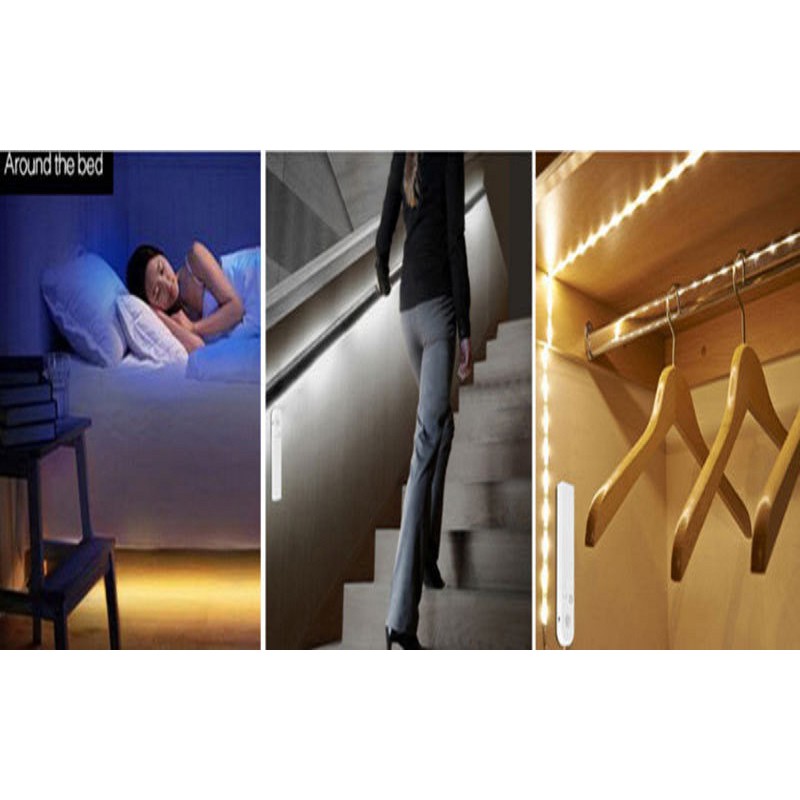 ĐÈN LED DÂY DÁN 2835 CẢM ỨNG CHUYỂN ĐỘNG 5V SỬ DỤNG PIN - DÀI 2 MÉT