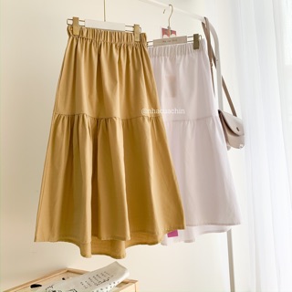 Chân váy xòe thô cạp chun basic ulzzang