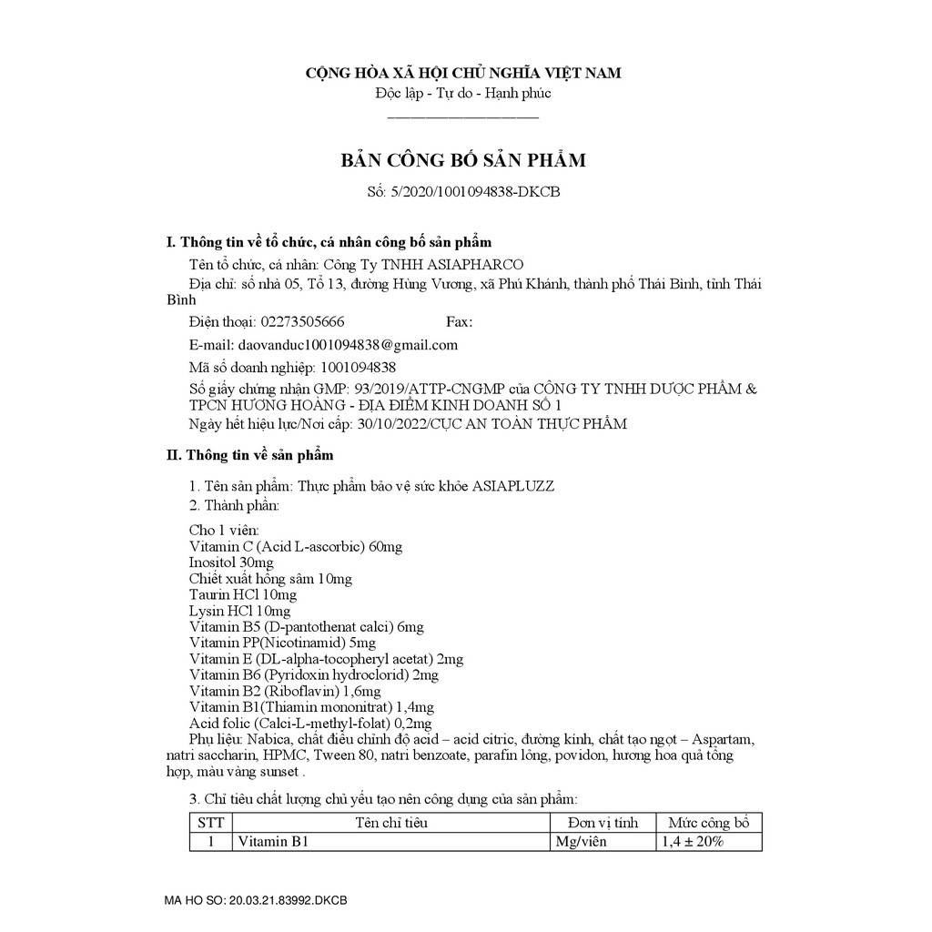 VIÊN SỦI ASIA PLUZZ Vị Cam  Tuýp 20 viên.