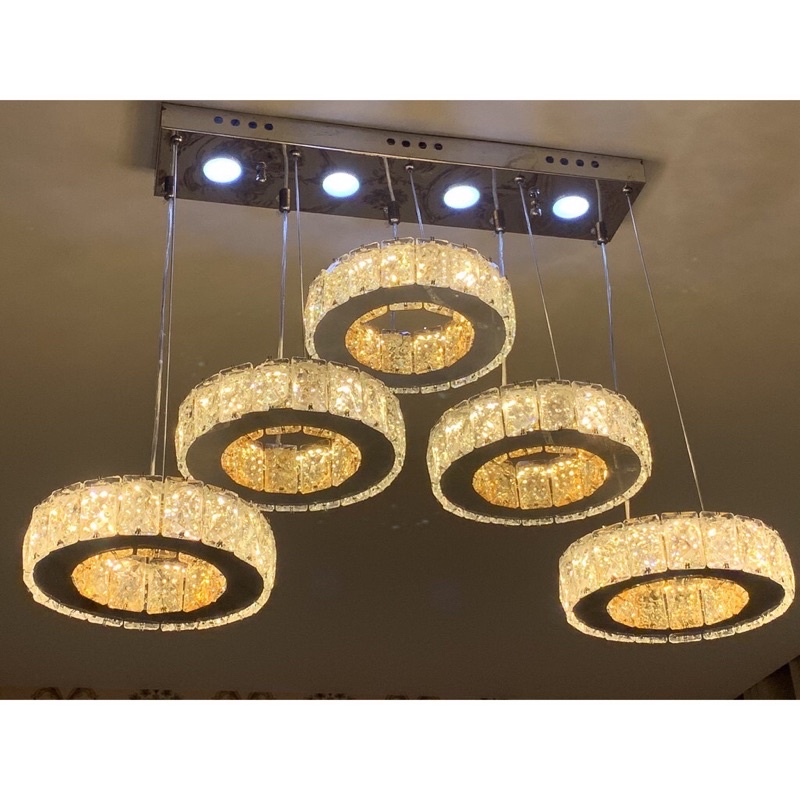 [GIẢM SÂU DEAL SỐC][Đèn Thả 5 Vòng Tròn Trang Trí Nội Thất Có Bảo Hành]