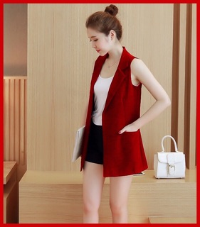 Áo Khoác Form Dài Cổ Vest Hina