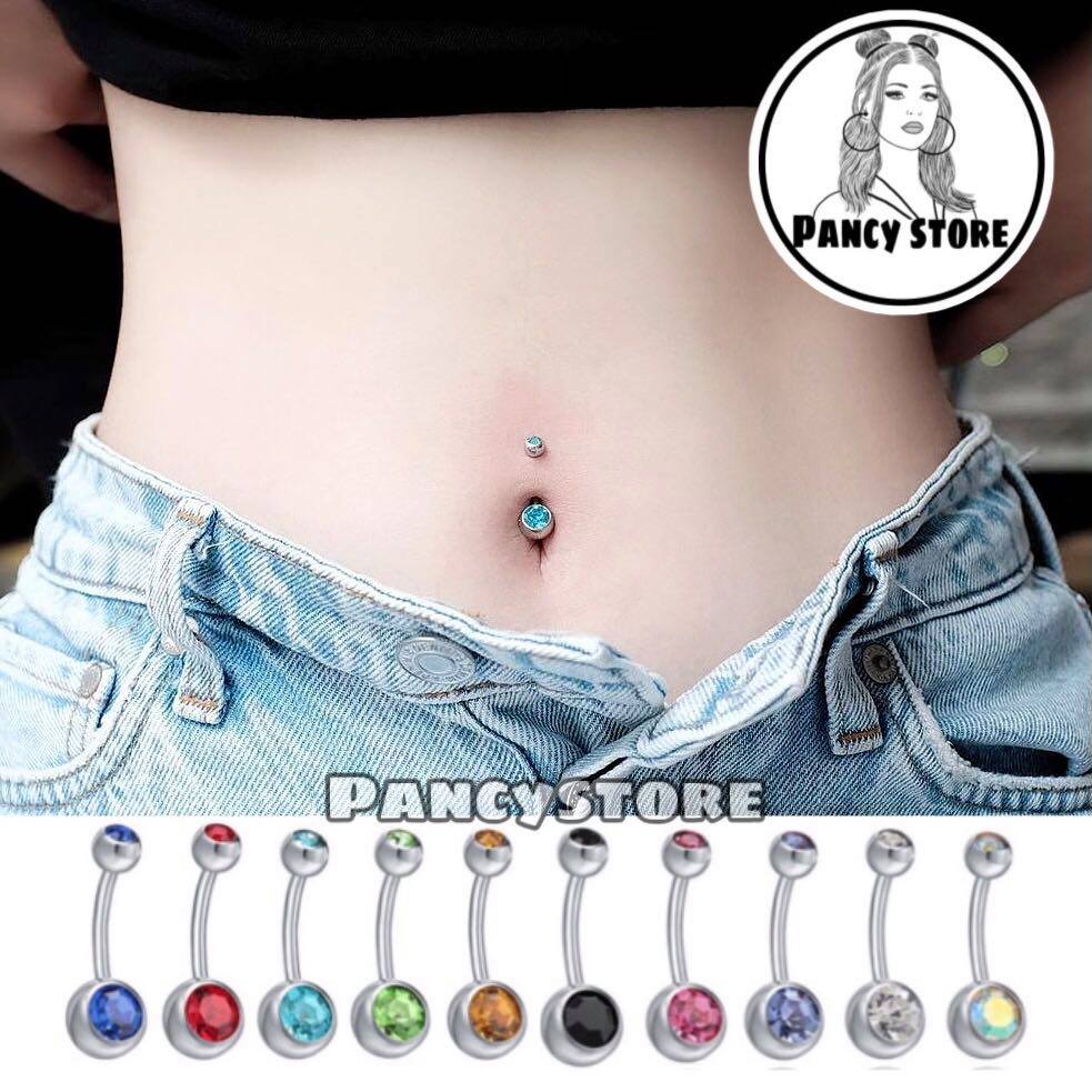 khuyên rốn đính kim tròn nhiều màu siêu bền không gỉ