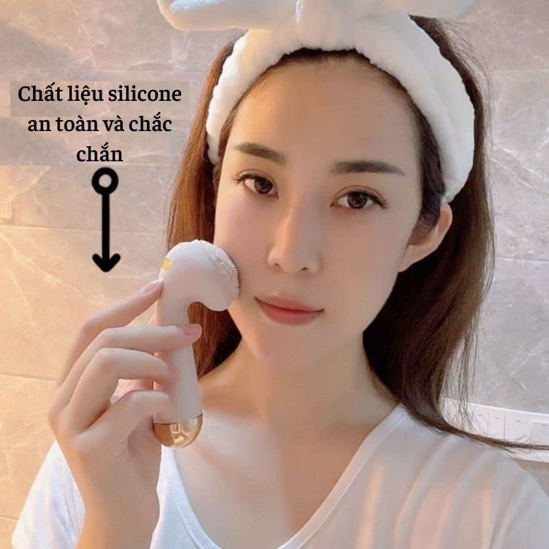 Máy rửa mặt xoay 4 chế độ làm sạch da mặt massage tẩy tế bào chết flawless thiết kế mạ vàng làm sạch sâu XIAOMIMI P.275