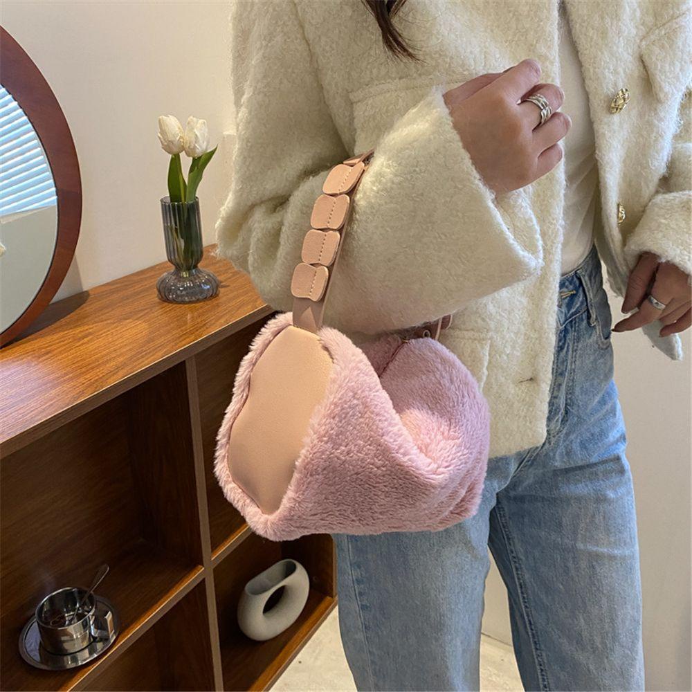 ROSE Túi Đeo Chéo Bằng Lông Nhung Mềm Mại Kích Cỡ Lớn Cho Nữ