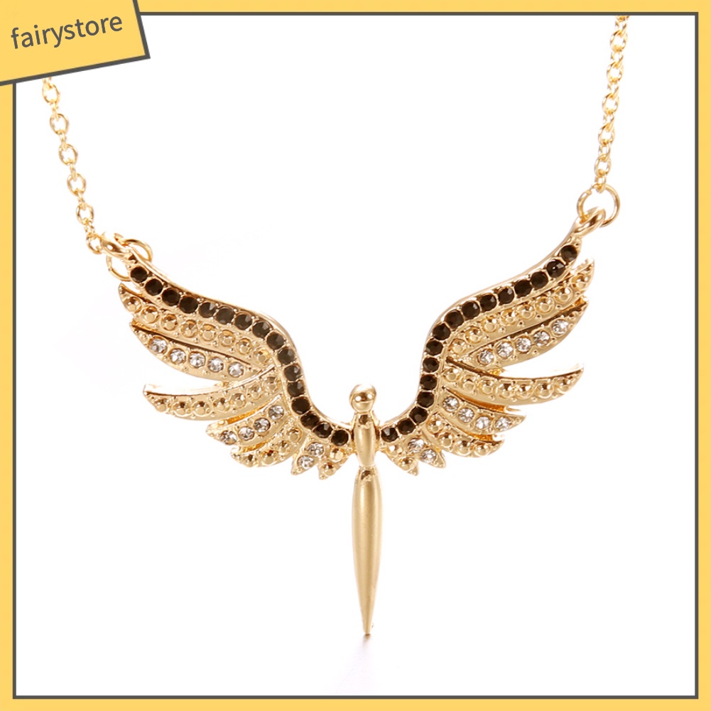 Vòng cổ Mặt Hình Đôi Cánh Thiên Thần Phối Đá Nhân Tạo Thời Trang