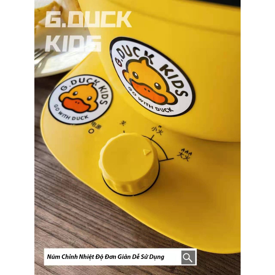 [CHÍNH HÃNG] Nồi Lẩu Điện Đa Năng Mini GDUCK Chiên Xào Hầm Hay Ăn Lẩu Đều Ngon - Kích Thước Nhỏ Gọn - Thiết Kế Trẻ Trung