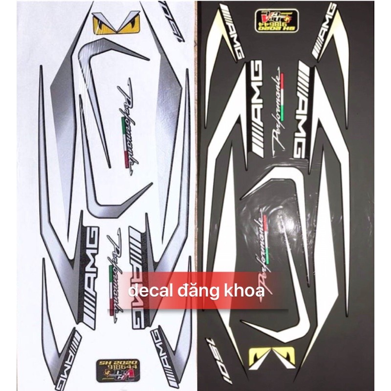 Tem SH AMG xám bạc 2loại phản quang và 3 lớp đẹp mới