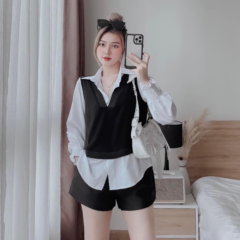 Áo Gile Phối Tay Bo Mẫu Nina Le ✨Lotus Shop✨