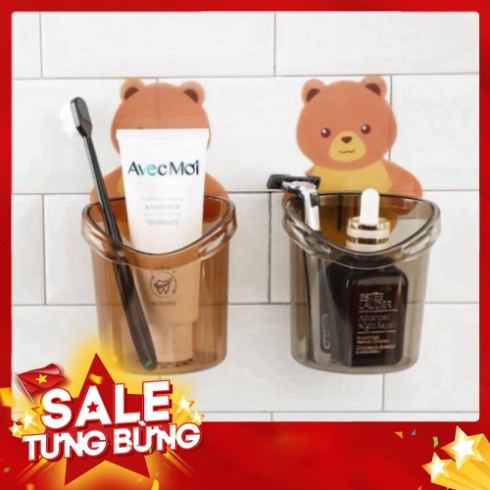 Sale !!! Cốc Dán Tường Nhà Tắm Hình Gấu Nâu Dễ Thương_Super Sale(1359 )