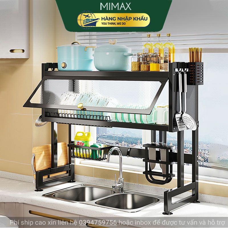 Kệ Tủ Giá Để Chén Bát Đĩa Dao Thớt Đa Năng Thông Minh Nhà Bếp Trên Bồn Rửa MIMAX KGB-14, Kệ Đựng Chén Bát Đĩa