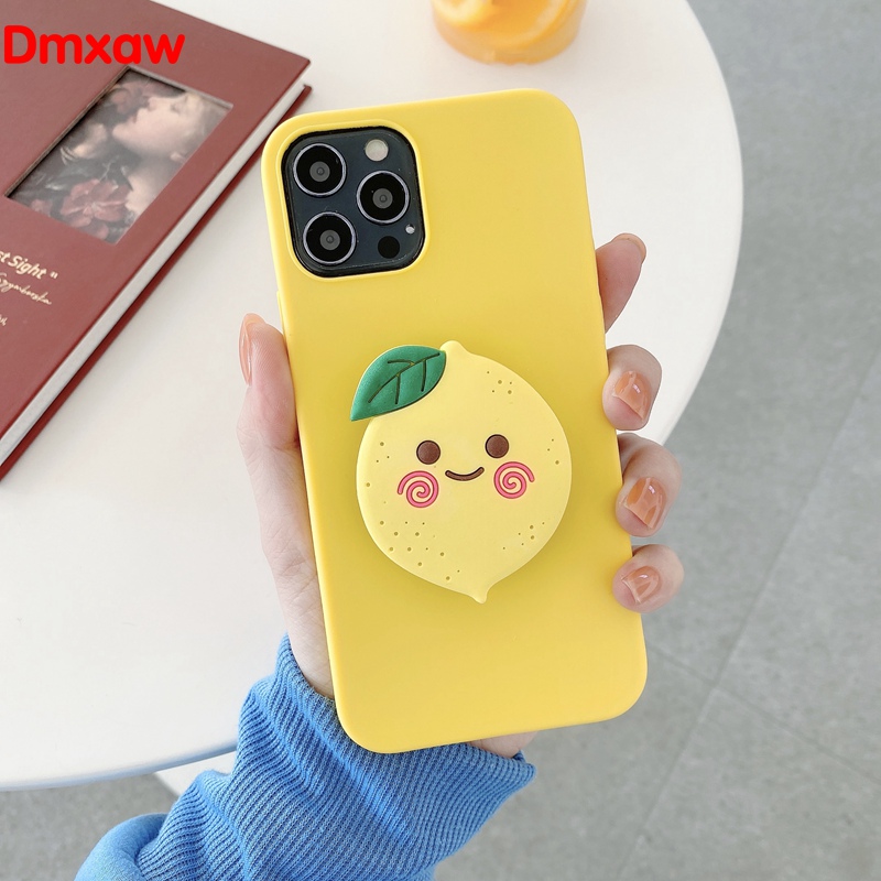 Ốp Lưng Silicone Có Giá Đỡ Hình Trái Cây Dễ Thương Cho Samsung Galaxy A10 M10 A20S A30S A50S A50 A20 A30 A10S A70