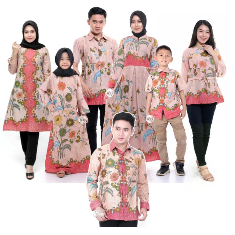 Áo sơ mi đồng phục gia đình Kapel màu hồng / batik