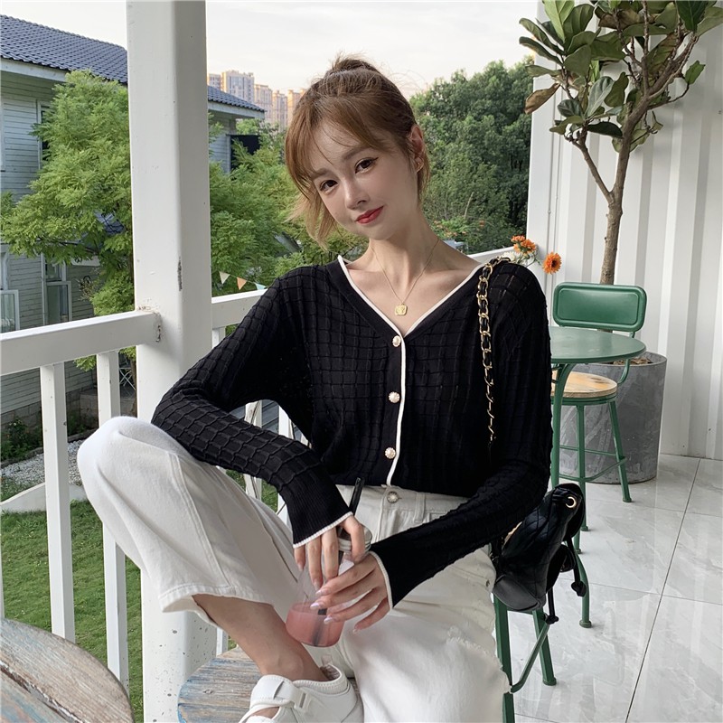 Áo Khoác Cardigan Dệt Kim Thiết Kế Đơn Giản Xinh Xắn Dễ Thương Cho Nữ