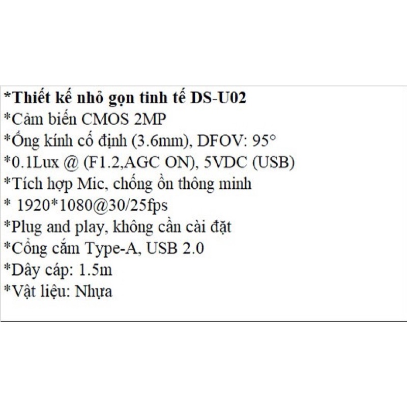 webcam Ds-U02 | BigBuy360 - bigbuy360.vn