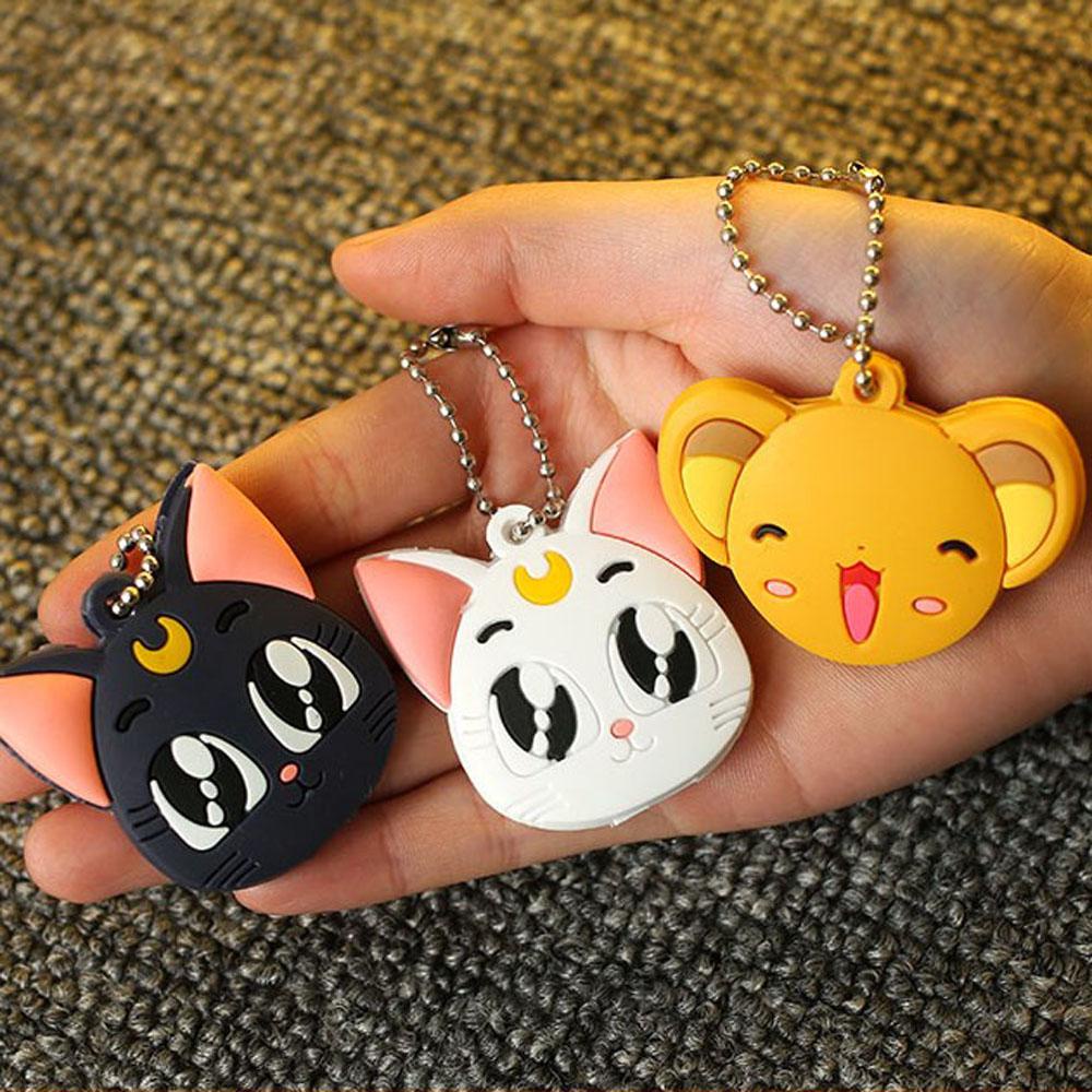 LANFY Sailor Moon Vỏ Silicon Bảo Vệ Chìa Khóa Hình Thủy Thủ Mặt Trăng