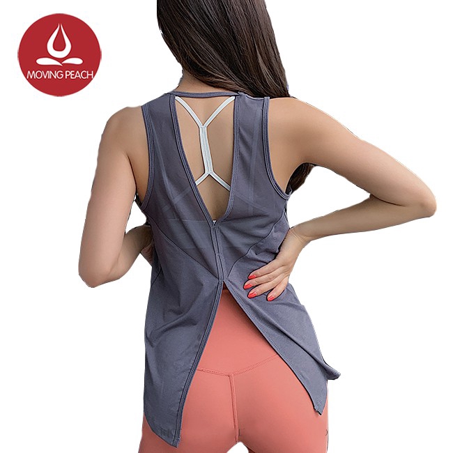Áo ba lỗ thể thao MOVING PEACH BVE dáng rộng nhanh khô thời trang cho nữ