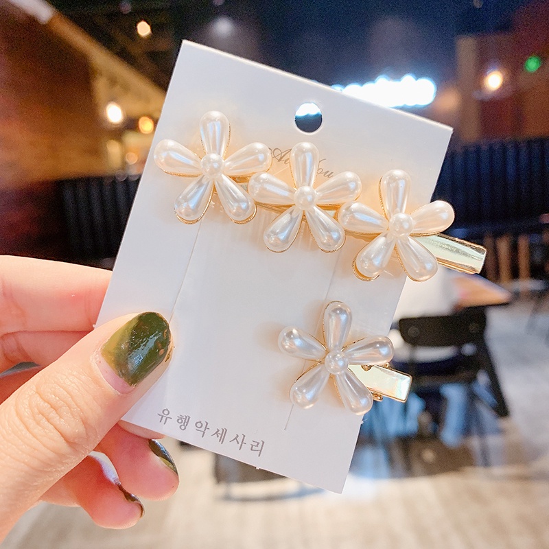 Combo 2-3 Kẹp Tóc Hợp Kim Đính Đá Và Ngọc Trai Giả/Nhân Tạo Thời Trang Xinh Xắn Cho Nữ