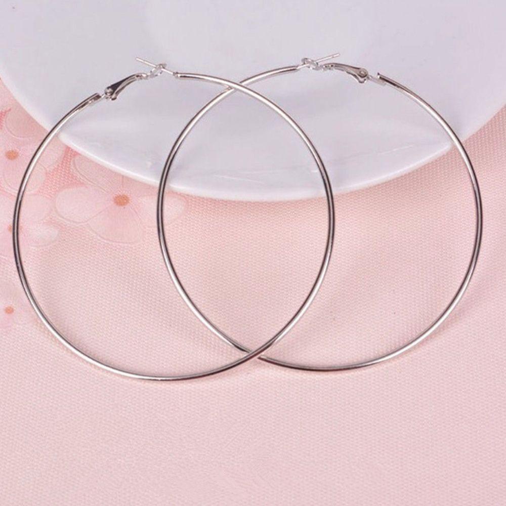 JARRED Bông Tai Dạng Vòng Lớn Bằng Kim Loại Trơn Mịn Thời Trang Cho Nữ