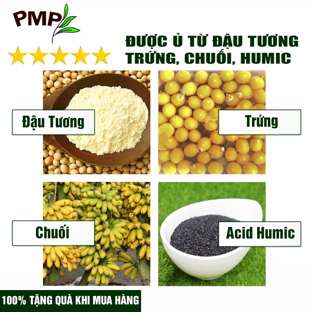 Combo Siêu Phân Bón SOYMIC &amp; Dịch Chuối Humic PMP Vi Sinh Chuyên Dùng Cho Hoa Hồng, Rau Sạch