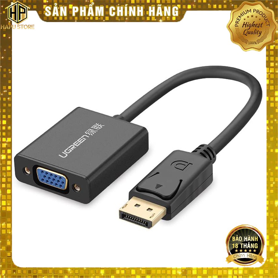 Cáp chuyển Displayport to VGA Ugreen 20414 vỏ nhôm cao cấp - Hapustore