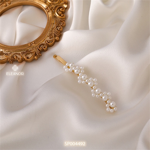 Kẹp tóc mái nữ Eleanor Accessories đính đá ngọc trai nhân tạo phụ kiện tóc 4490