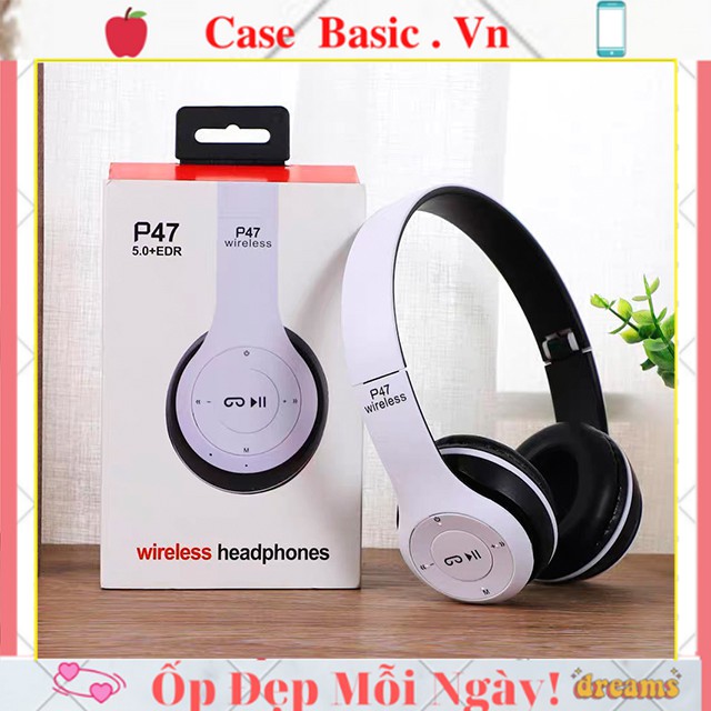 Tai nghe bluetooth P47 có khe cắm thẻ nhớ - tai nghe p47 chụp tai - Âm Thanh Đỉnh Cao