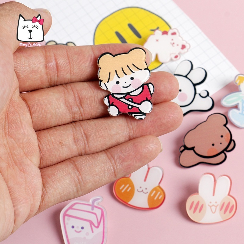 Ghim cài trang trí thiết kế hoạt hình xinh xắn dễ thương