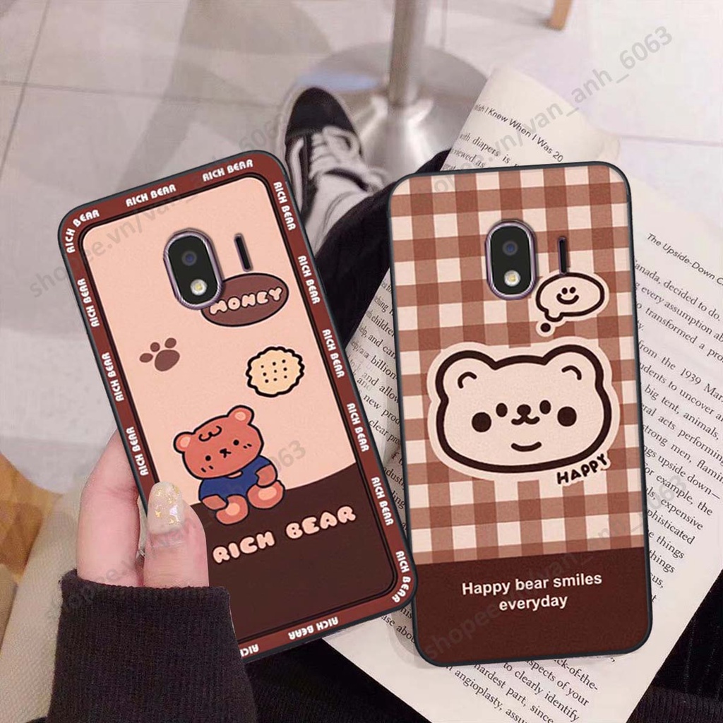 Ốp lưng Samsung J4 2018 in hình hoa, gấu rich bear nghệ thuật, thời trang