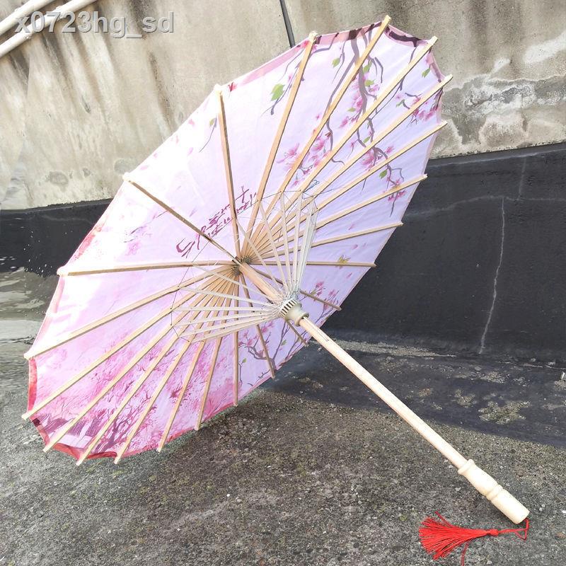 ▤Thực tế chống nắng và chống mưa phong cách Trung Quốc cổ điển vải lụa ô dù giấy dầu cổ điển Hanfu sườn xám trắng trình