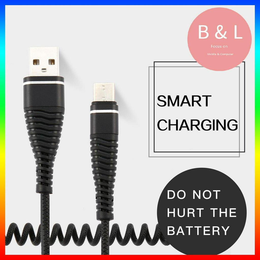 Dây cáp sạc đồng bộ dữ liệu USB Type C kiểu lò xo tiện lợi