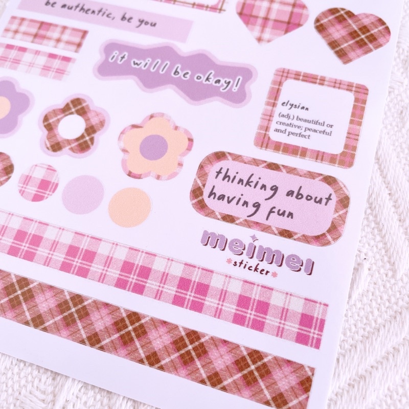 Plaid Lover -  Sticker chống nước - Meimei Sticker
