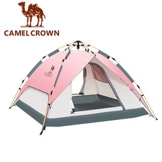 Lều cắm trại CAMEL CROWN che phủ toàn diện chống mưa gió cho 3-4 người