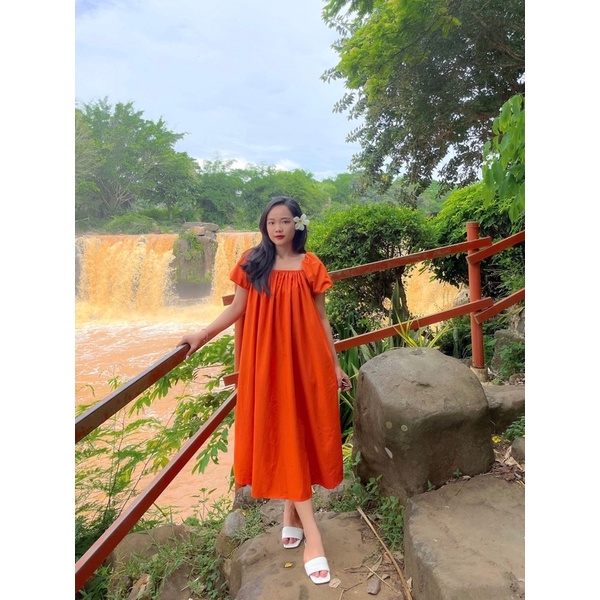 ĐẦM MAXI DÁNG SUÔNG HÀN QUỐC