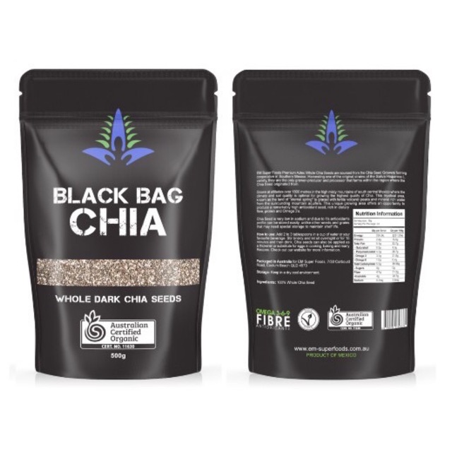 Hạt Chia Black Bag gói 500g hàng chuẩn