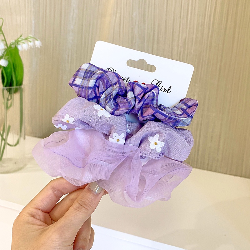 Set 3 Dây Buộc Tóc Loại Lớn Phong Cách Hàn Quốc Thời Trang Cho Nữ