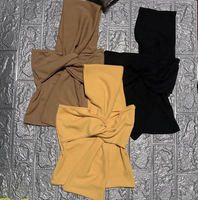 Ao thun borip kiểu phối nơ vai (FreeShip Extra)