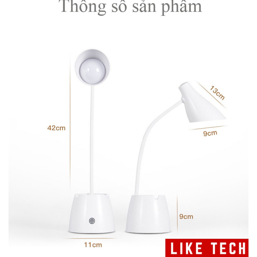 Đèn Bàn Học Đọc Sách LED Chống Cận 03 Chế Độ Ánh Sáng Bảo Vệ Mắt Có Hộp Bút Và Giá Để Điện Thoại