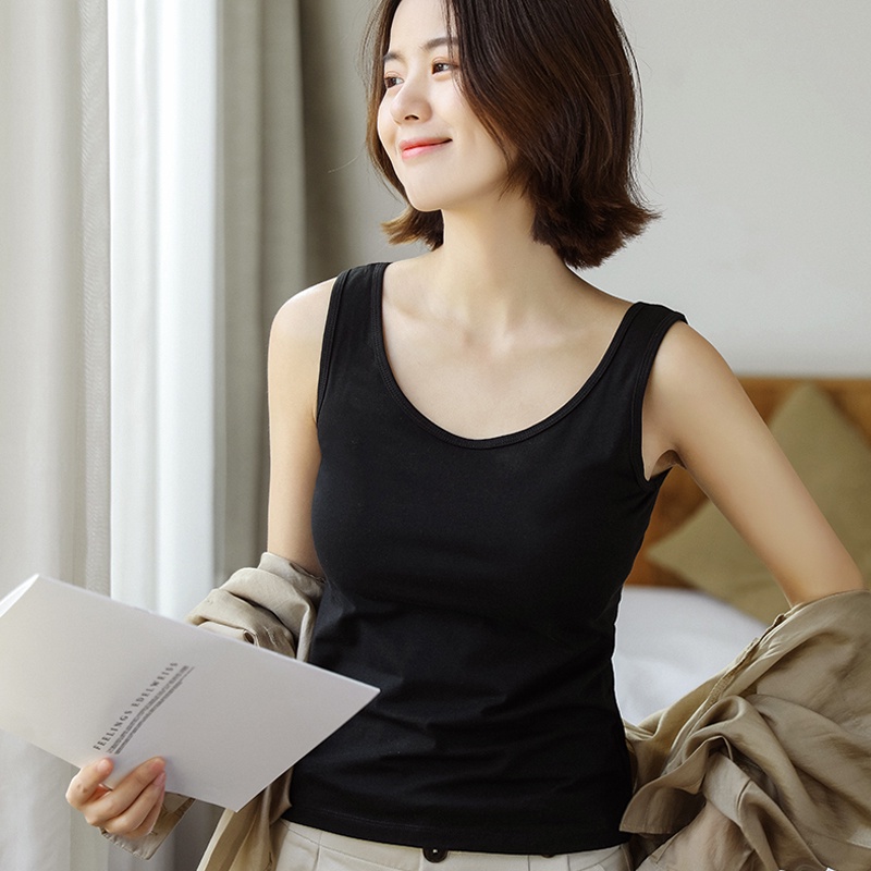 Áo Lót cotton Một Mảnh Có Đệm Ngực Ruy Băng Băng Băng Băng Trơn Kiểu Nhật Bản Mặc Ngoài Trời Mùa Hè Cho Nữ cup