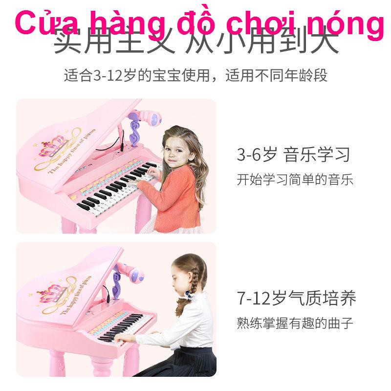 Đàn piano điện tử trẻ em cho bé gái mới bắt đầu có micrô thể chơi nhạc đồ nhỏ đa chức năng 3 tuổi 6