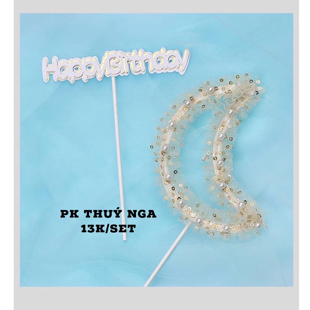 SET MẶT TRĂNG REN +HPBD TRANG TRÍ BÁNH KEM