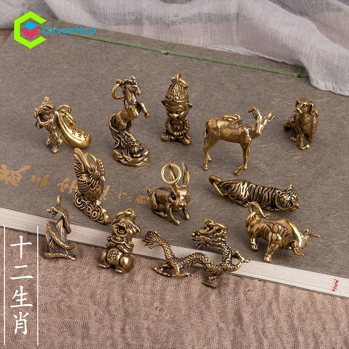 Móc Khóa 12 CON GIÁP Trang Trí Phong Thủy Tài Lộc